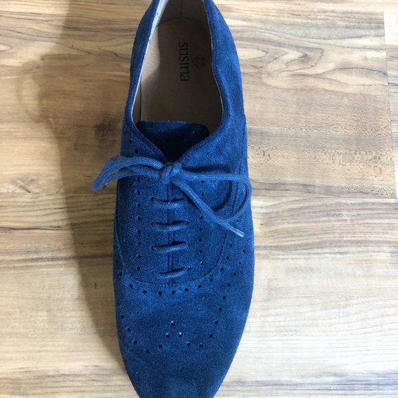 SUSINA Ebbi Blue Suede Oxford Loafer - size 9 EUC - Picture 14 of 14